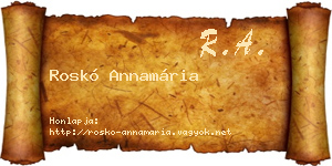Roskó Annamária névjegykártya